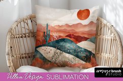 Boho Pillow Cover - Minimalist Landscape Pillow Sublimation Product Image 1