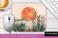 Boho Mouse Pad, Minimalist Landscape Mousepad Sublimation Product Image 1
