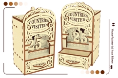 Country Counter Laser Cut File, Travel Tracker Book Nook Product Image 3