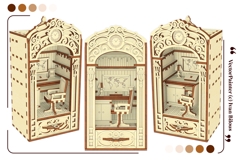 Writer’s Office Book Nook Laser Cut File, SVG Library Product Image 3