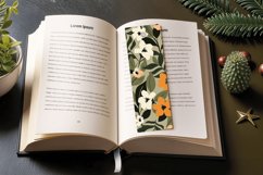 Olive Floral Print Fabric PNG Bookmark Sublimation Design Product Image 3