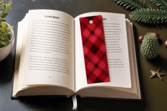 Red plaid Christmas PNG Bookmark Sublimation Design Product Image 3