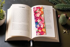 Pretty Rainbow Floral PNG Bookmark Sublimation Designs Product Image 3