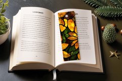 Sunflower Stained Glass PNG Bookmark Sublimation Design Product Image 3