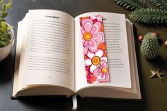 Groovy Pink Flowers PNG Bookmark Sublimation Designs Product Image 3