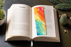 Rainbow Liquid Marble PNG Bookmark Sublimation Designs Product Image 3