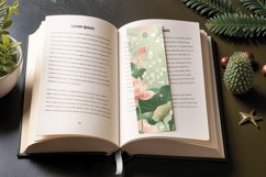 Peaceful Lotus Flowers PNG Bookmark Sublimation Designs Product Image 3