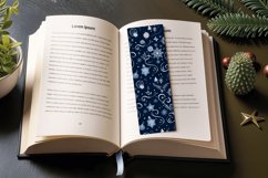 Dark Blue Christmas PNG Bookmark Sublimation Design Product Image 3