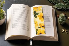 Yellow Watercolor Flowers PNG Bookmark Sublimation Designs Product Image 3