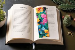 Colorful Watercolor Flower PNG Bookmark Sublimation Designs Product Image 3