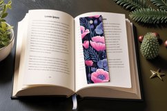 Pink Poppy Garden PNG Bookmark Sublimation Design Product Image 3
