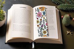 Cute Doodle Flowers PNG Bookmark Sublimation Designs Product Image 3