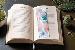 Pastel Alcohol Ink Flowers PNG Bookmark Sublimation Designs Product Image 3