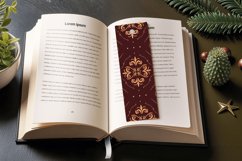 Victorian Maroon Elegance PNG Bookmark Sublimation Design Product Image 3