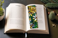 Stained Glass Daisy Flowers PNG Bookmark Sublimation Designs Product Image 3