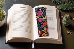 Rainbow Wildflowers PNG Bookmark Sublimation Designs Product Image 3