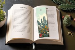 Vintage Cityscape Wildflowers PNG Bookmark Sublimation Desig Product Image 3