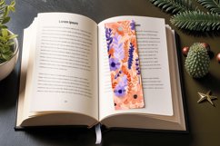 Peach &amp; Lavender Floral PNG Bookmark Sublimation Designs Product Image 3