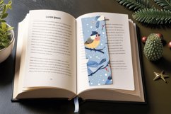 Cute Winter Birds Flowers PNG Bookmark Sublimation Designs Product Image 3