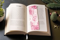 Watercolor Pink Dandelion PNG Bookmark Sublimation Designs Product Image 3