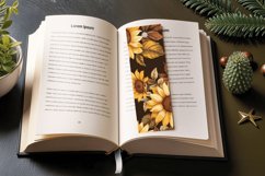 Vintage Autumn Sunflowers PNG Bookmark Sublimation Designs Product Image 3