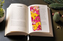 Bright Pink &amp; Yellow Flowers PNG Bookmark Sublimation Design Product Image 3