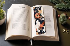 Boho Floral Ghost Halloween PNG Bookmark Sublimation Design Product Image 3