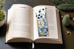 French Blue Garden Wildflowers PNG Bookmark Sublimation Desi Product Image 3
