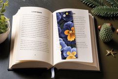 Whimsical Pansy Flowers PNG Bookmark Sublimation Designs Product Image 3