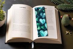 Blue Green Dreamy Heart PNG Bookmark Sublimation Design Product Image 3