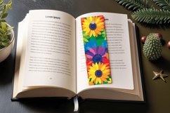 Rainbow Sunflowers PNG Bookmark Sublimation Designs Product Image 3