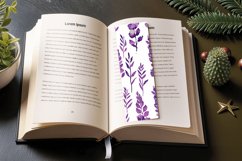 Watercolor Purple Lavender Floral PNG Bookmark Sublimation D Product Image 3