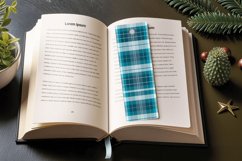Teal and Blue Grey Plaid PNG Bookmark Sublimation Designs Product Image 3
