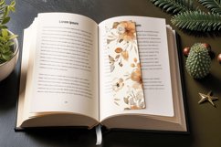 Beige Watercolor Flowers PNG Bookmark Sublimation Designs Product Image 3