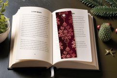 Victorian Maroon Elegance PNG Bookmark Sublimation Design Product Image 3