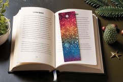 Ombre Rainbow Glitter PNG Bookmark Sublimation Designs Product Image 3