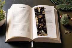 Black Gold Mushrooms PNG Bookmark Sublimation Designs Product Image 3