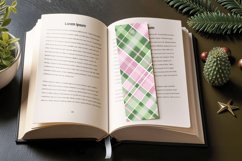 Pink &amp; Green Plaid PNG Bookmark Sublimation Designs Product Image 3