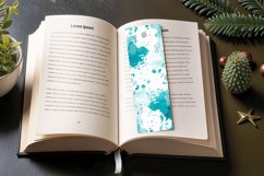 Watercolor Teal Splash Abstract PNG Bookmark Sublimation Des Product Image 3