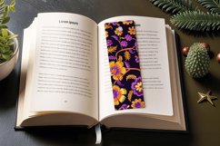 Purple Yellow Floral Embroidery PNG Bookmark Sublimation Des Product Image 3