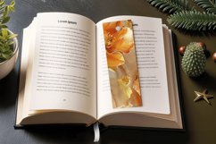Gold Alcohol Ink Flowers PNG Bookmark Sublimation Designs Product Image 3