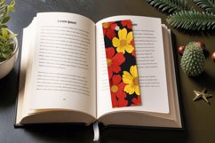 Red and Yellow Flowers PNG Bookmark Sublimation Designs Product Image 3