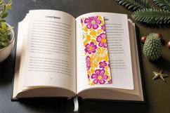 Pink and Yellow Floral PNG Bookmark Sublimation Designs Product Image 3