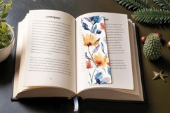 Delicate Watercolor Floral PNG Bookmark Sublimation Designs Product Image 3