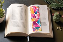 Watercolor Geometric Shapes PNG Bookmark Sublimation Designs Product Image 3