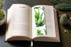 Aloe Vera Watercolor PNG Bookmark Sublimation Design Product Image 3