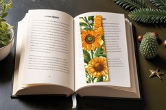 Sunflowers &amp; Marigold PNG Bookmark Sublimation Designs Product Image 3