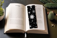 Black &amp; White Snowflakes PNG Bookmark Sublimation Designs Product Image 3