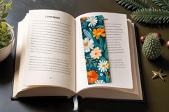 Boho Flowers Garden PNG Bookmark Sublimation Designs Product Image 3