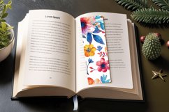 Watercolor Boho Flowers PNG Bookmark Sublimation Designs Product Image 3